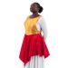 Rose of Sharon Liturgical Worship Dance Peplum in Red/Gold