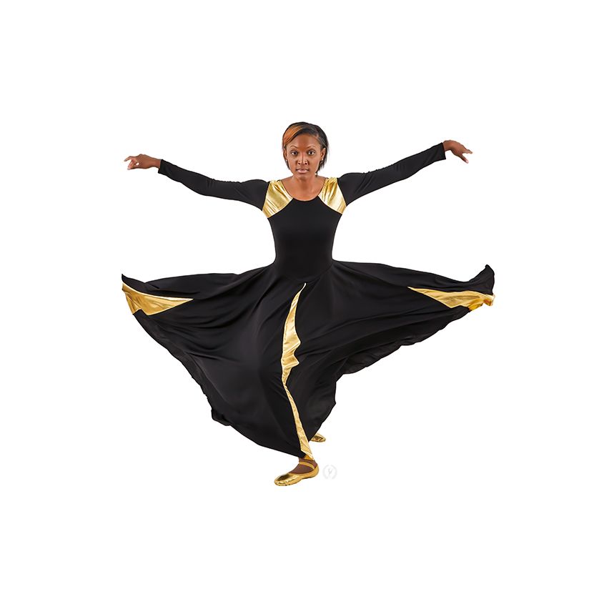 gold praise dance dress Natural & Black Convertible Handbag - All Handbags main image 1